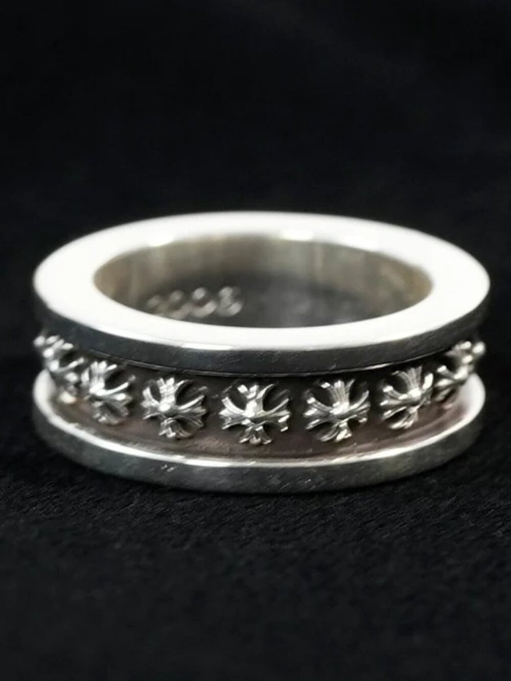 CHROME HEARTS CH Plus Mini Sterling Silver Ring - Size US 5